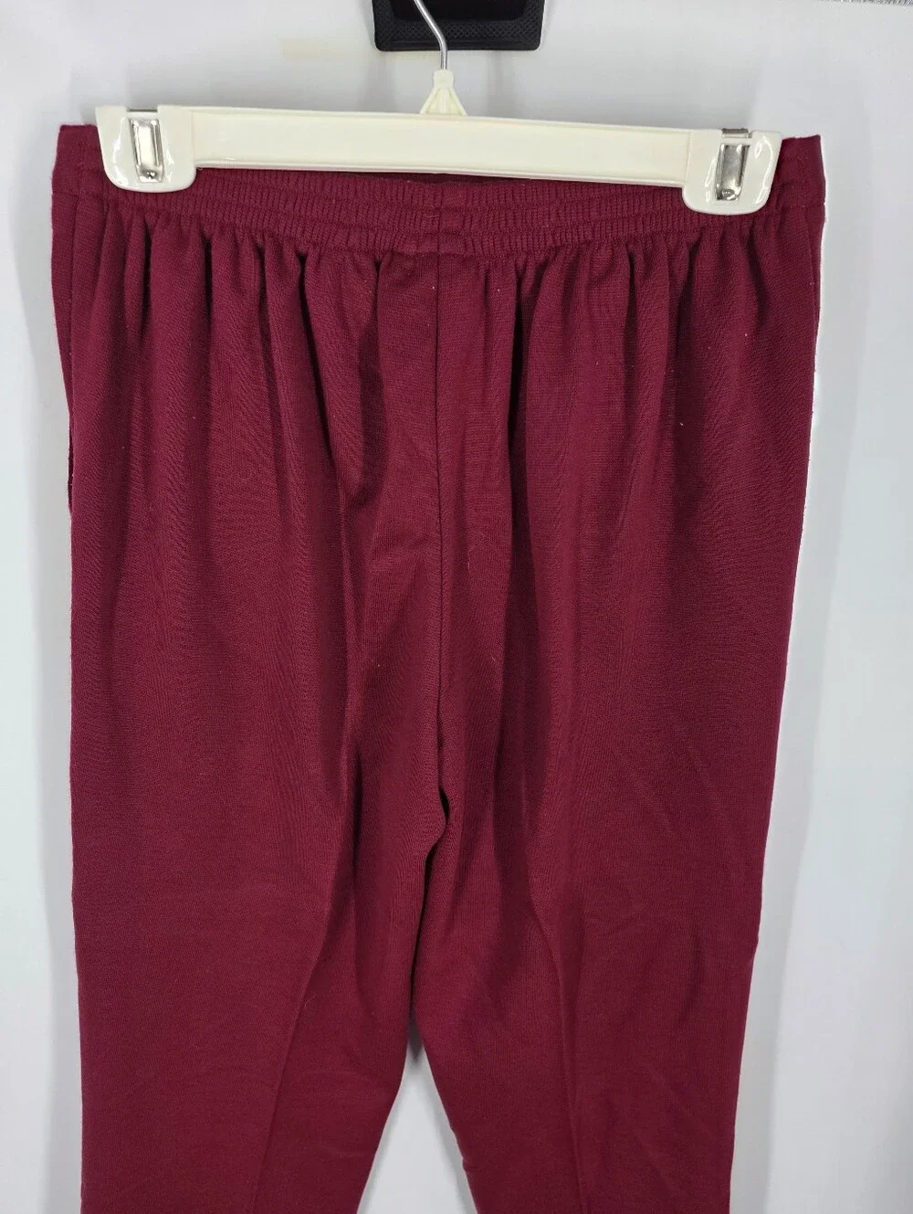 Alfred Dunner Burgundy Knit Elastic Waist Pants Size 8 Pull On Trousers
